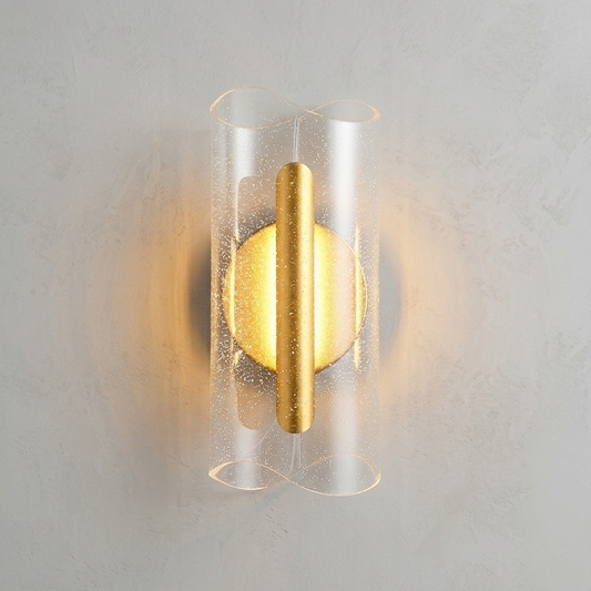 APLIQUE DE MURO INTERIOR DORADO LED TRES TONOS DE LUZ ELEGANTE CUADRADO